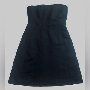 J. Crew Strapless Cotton Black Dress Y2K NYE Classic LBD Festive Size 4